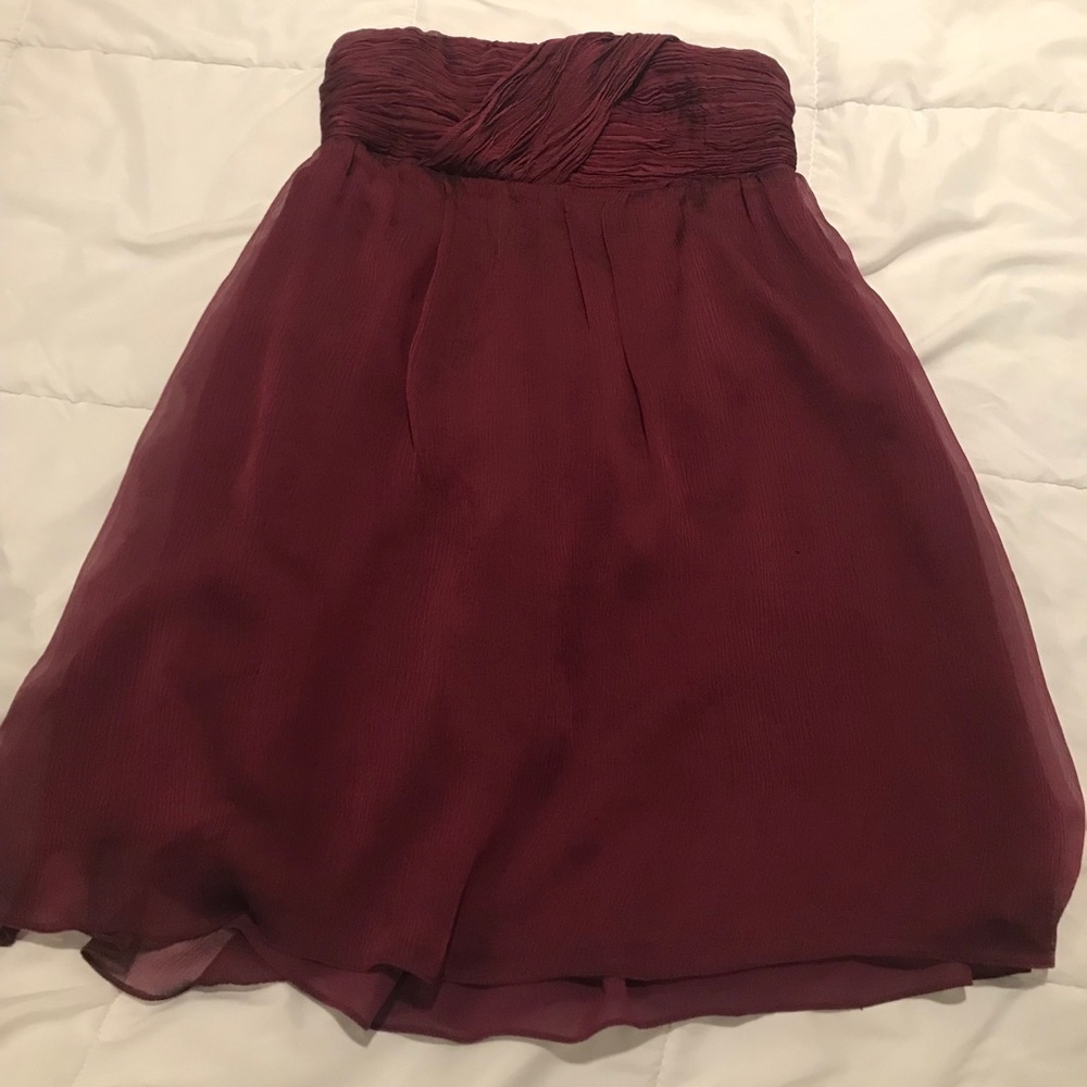Alice and Olivia Burgundy Strapless Dress Size XS